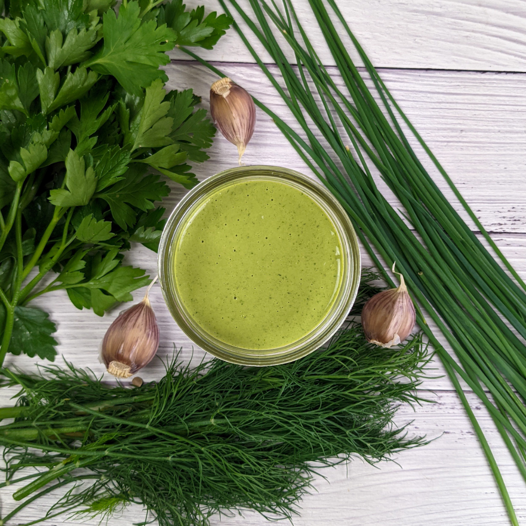 Creamy Tahini & Herb Salad Dressing Recipe | Confluence Farms