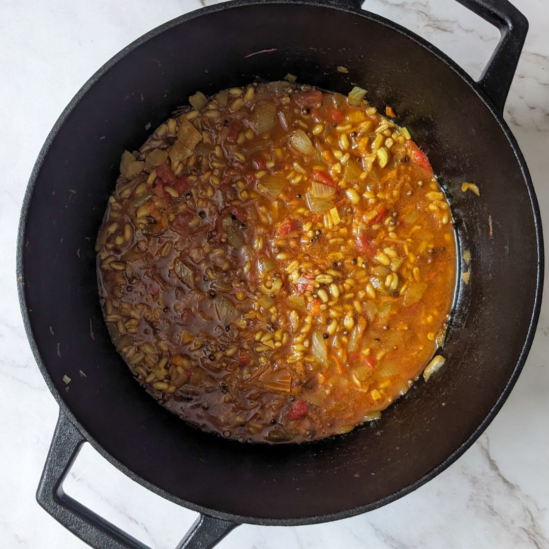 Coriander and Roasted Pepper Wheat ‘Rice’