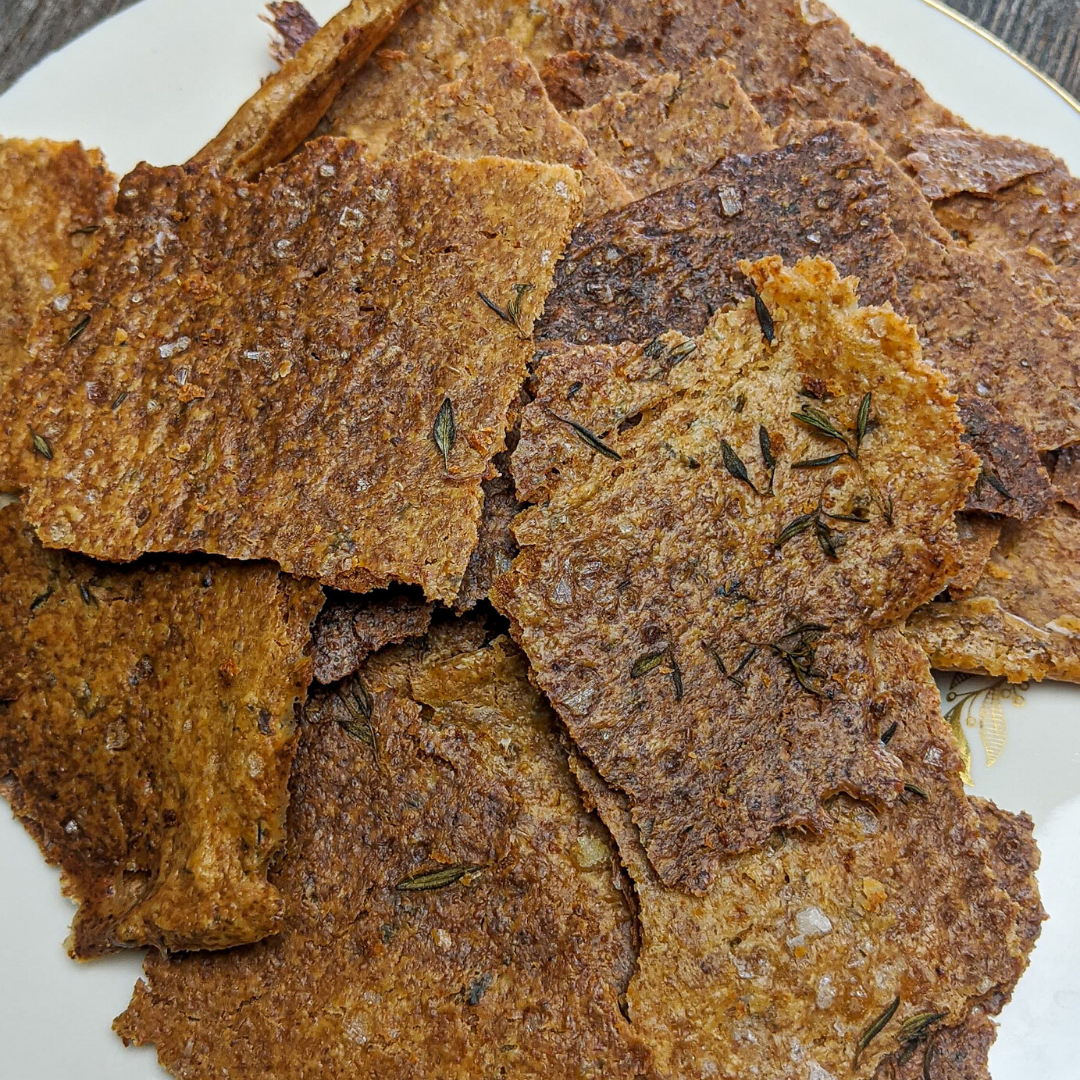 Sourdough Discard Crackers with Thyme & Olive Oil