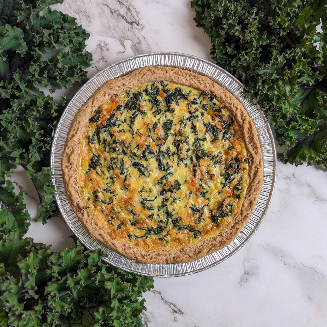 Kale & Roasted Garlic Quiche Instructions