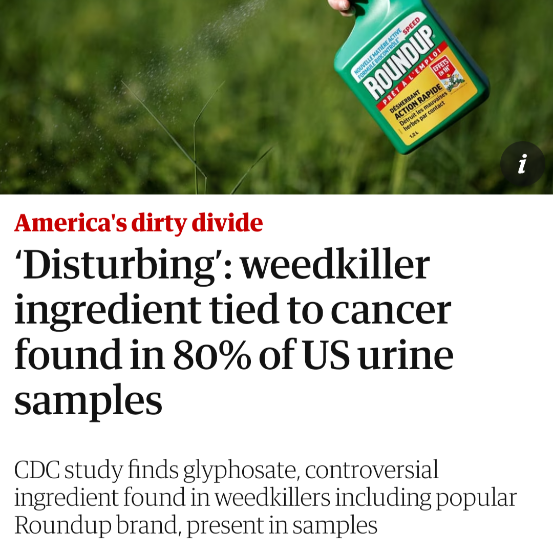 80% of us have glyphosate circulating through our bodies right now