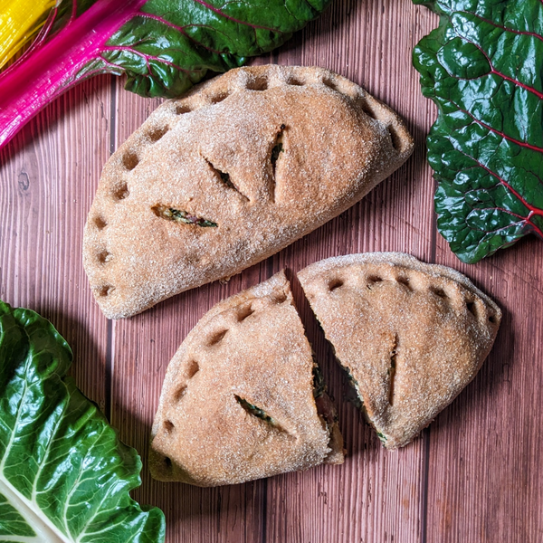 Roasted Onion & Rainbow Chard Calzone - 1