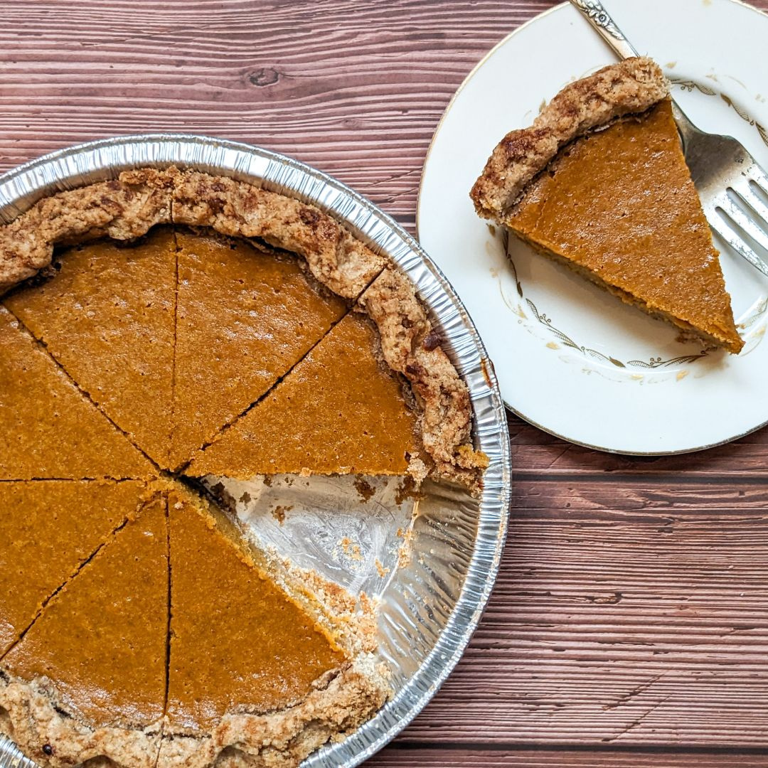 Bake-At-Home Pumpkin Pie with Shortbread Cookie Crust