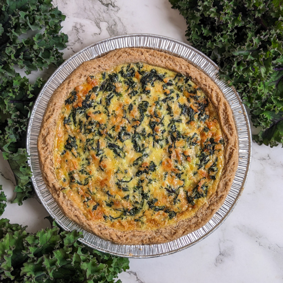 Kale & Roasted Garlic Quiche | Confluence Farms