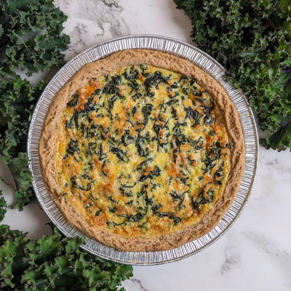 Kale & Roasted Garlic Quiche
