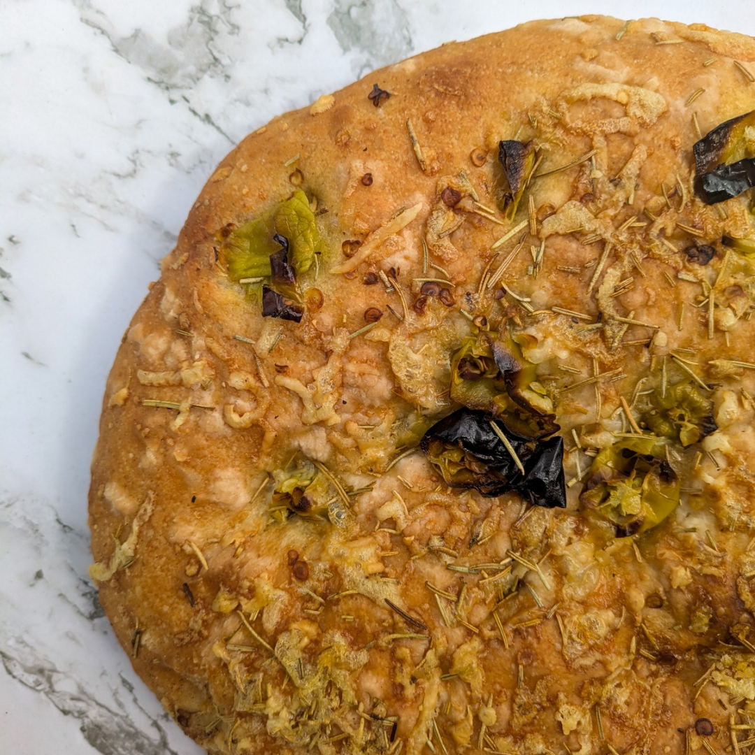 100% Sourdough Focaccia - Cheese & Pepperoncini