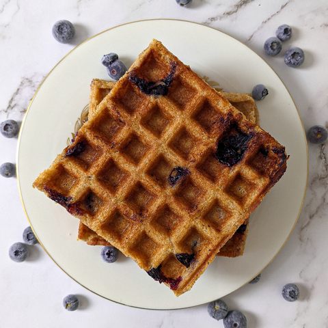 Frozen Blueberry Sourdough Waffles